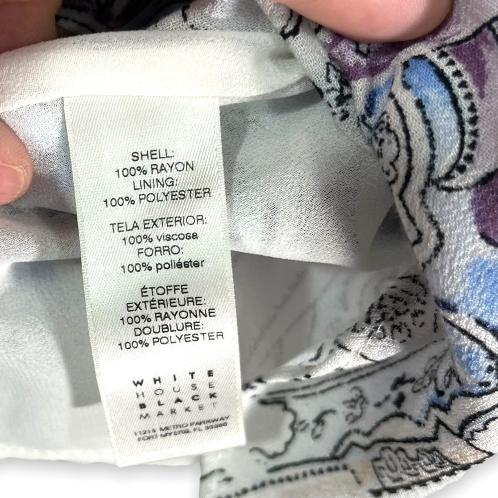4 for $20 SALE! White House Black Market Printed Cami, Purple Paisley, Size XS - Picture 8 of 11